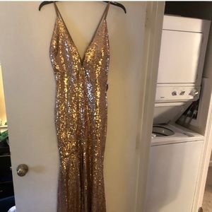 Windsor gold sequin formal dress